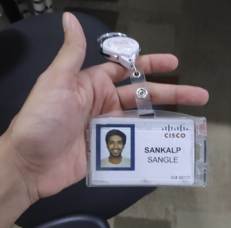 An image of Sankalp Sangle's Cisco badge
